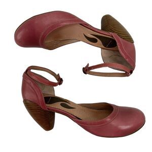 JUMP Brand Size 7.5 Bayke Pump‎ Pink Leather Round Heel Studded Rockabilly Shoe